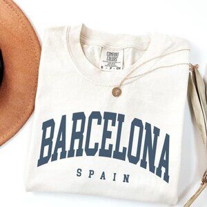 Barcelona Shirt, Spain Vintage Varsity Aesthetic, Trendy Travel Destination Gift